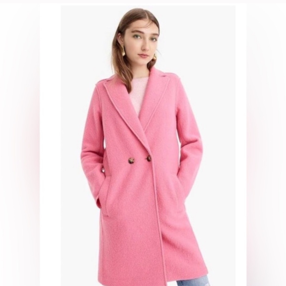 J. Crew pink Daphne coat boiled wool size 6